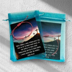 Silver Cross Waxed Cord Adjustable Bracelet 2 For $12